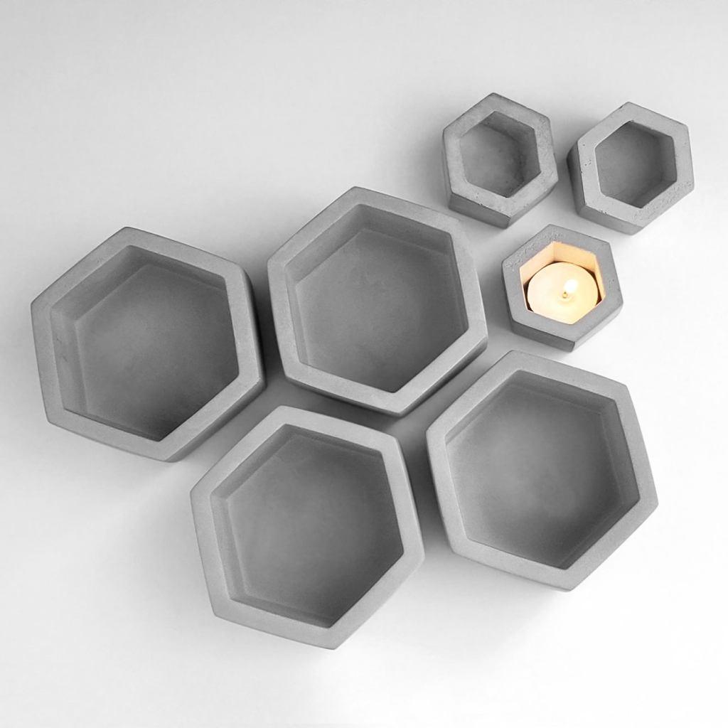 Gray Hexagon Ceramic Planter - Trendha