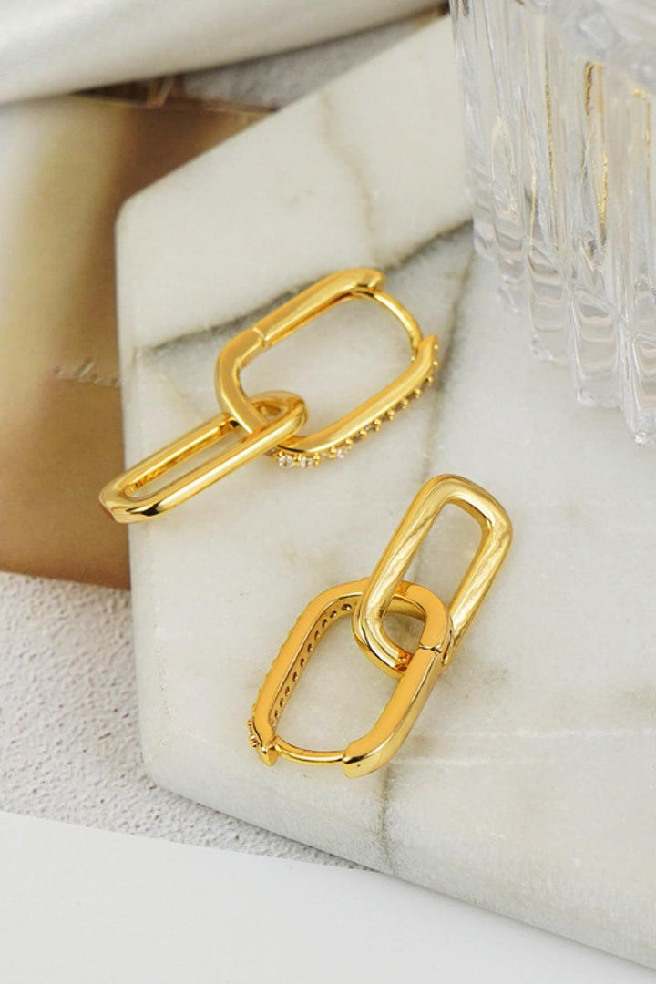 Cubic Zirconia Link Earrings - Trendha