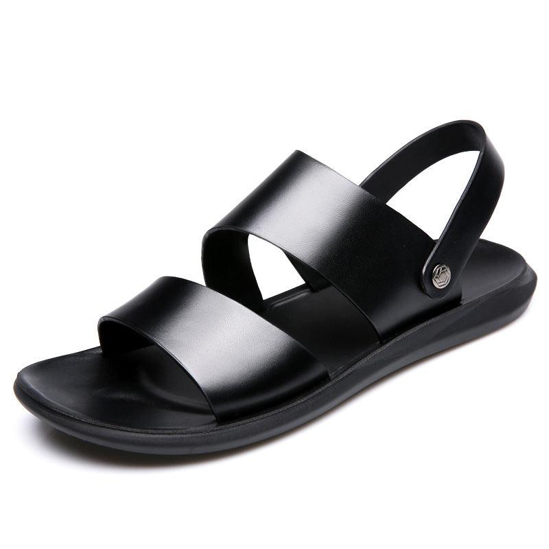 Thick-soled Casual Sandals And Slippers Cowhide Beach Shoes - Trendha