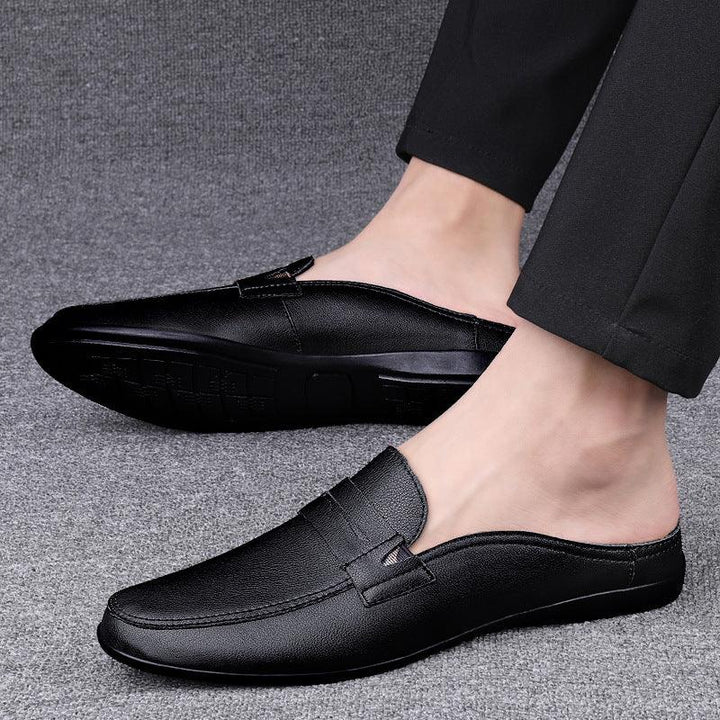 Men's Casual Cowhide Low-cut Peas Shoes - Trendha