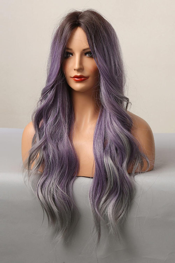 Elegant Wave Full Machine Synthetic Wigs in Purple 26'' - Trendha