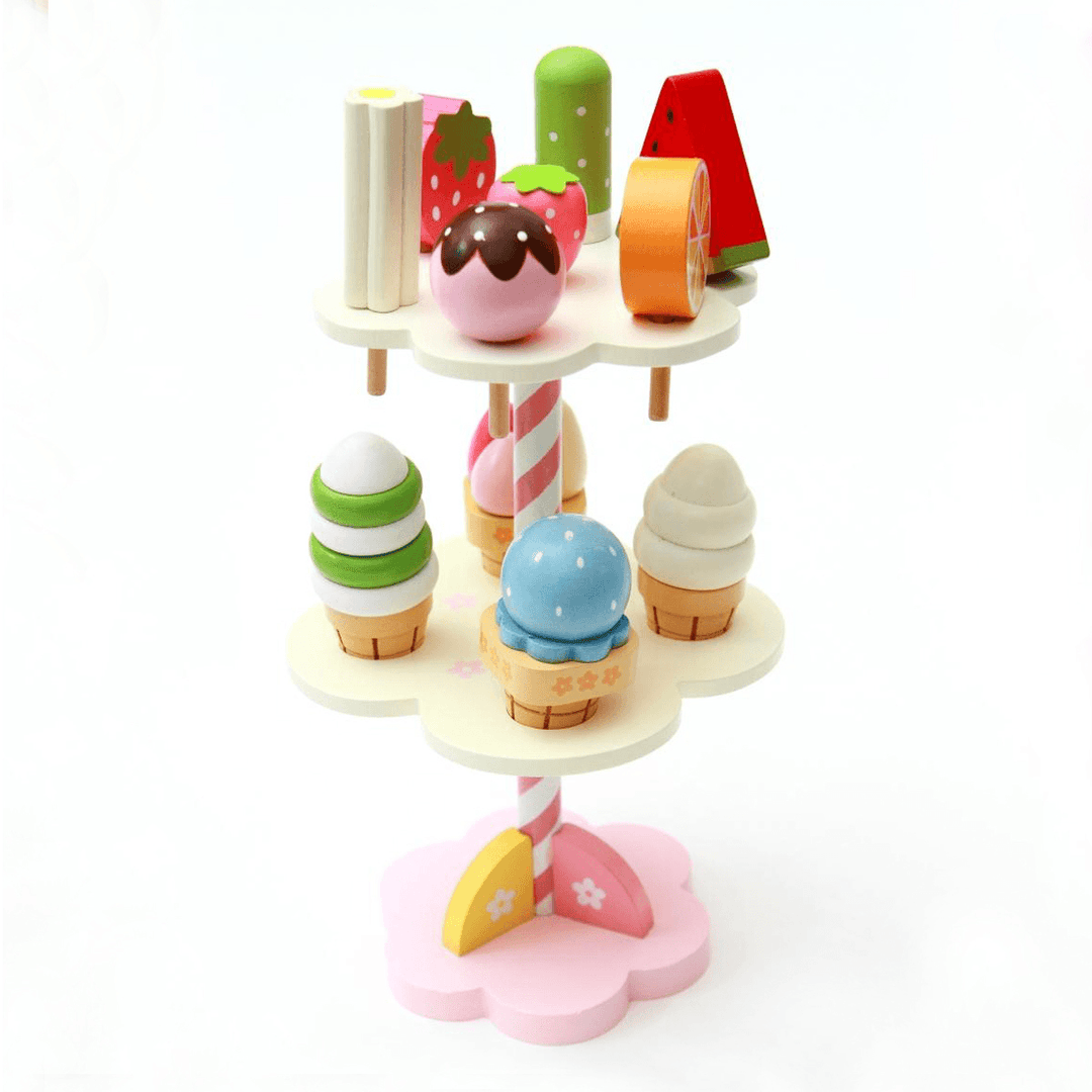 New Wooden Kids Toy Play House Strawberry Ice Cream Stand Gifts 1 Set - Trendha