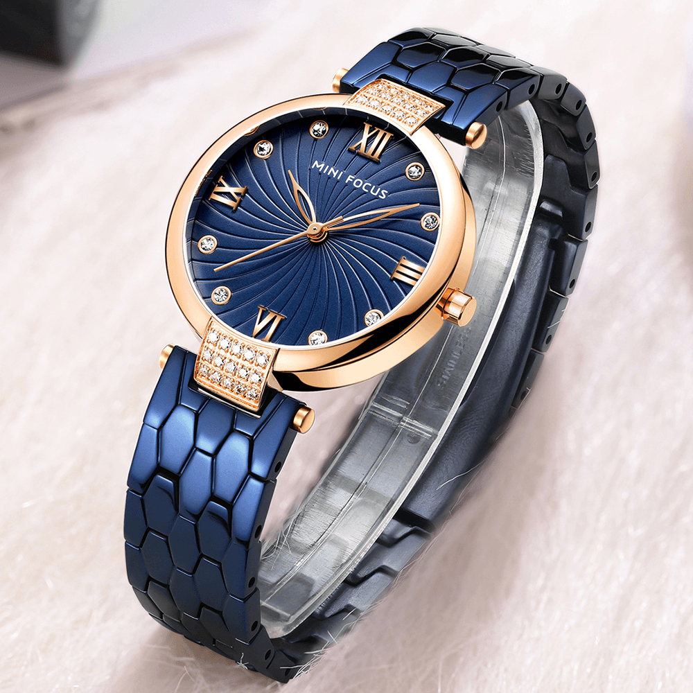 MINI FOCUS MF0186L Luxury Analogue Women Wrist Watch Stainless Steel Fashion Quartz Watch - Trendha