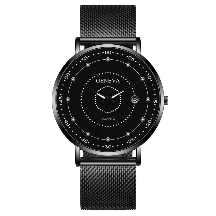 Fashion Alloy Men Business Watch Decorated Pointer Luminous Quartz Watch - Trendha