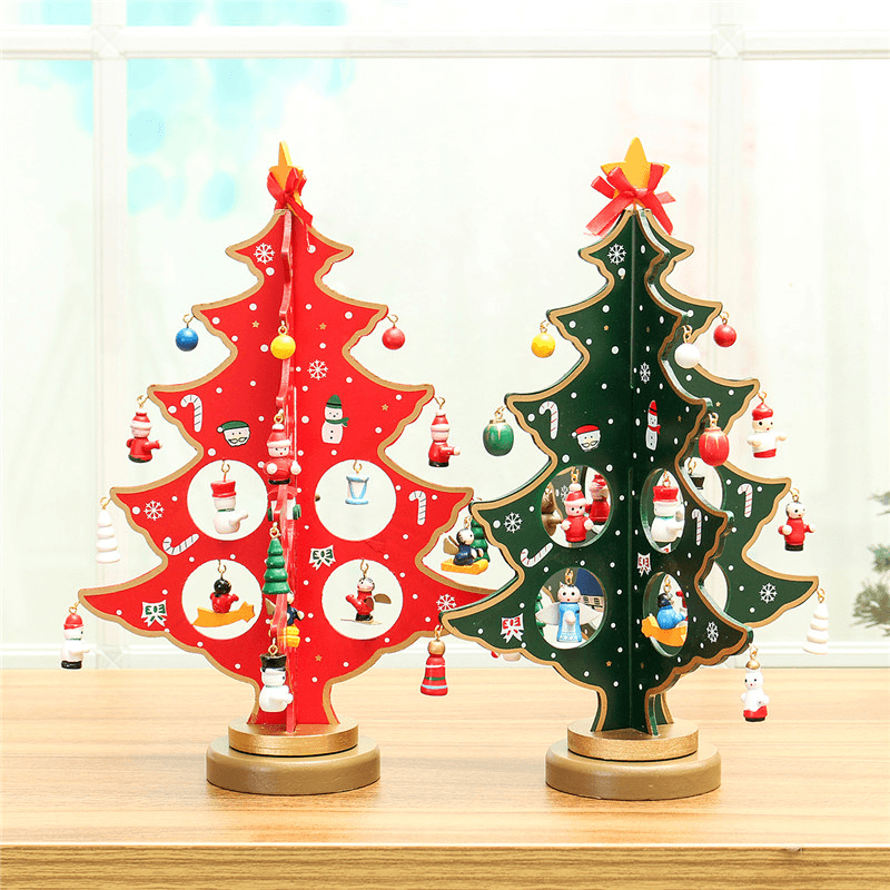 3D Wooden Christmas Tree Table Decoration Hanging Ornament - Trendha