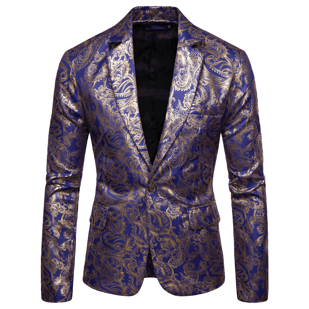Men Printed Blazer Suit Jacket - Trendha