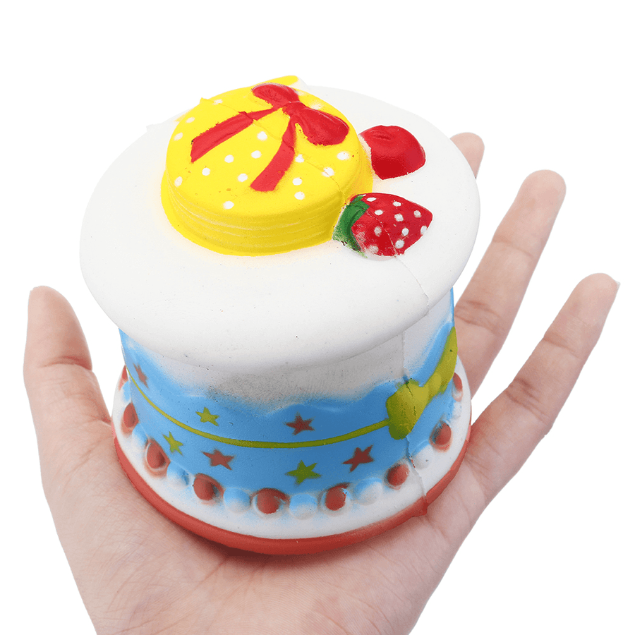 Strawberry Cream Cake Squishy 8*8CM Jumbo Slow Rising Rebound Toys with Packaging Gift Collection - Trendha