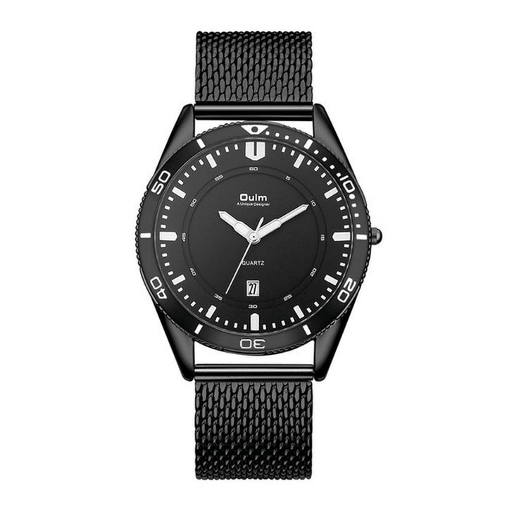 OULM 3994 Classic Business Style Men Wrist Watch Calendar Mesh Steel Band Quartz Watches - Trendha