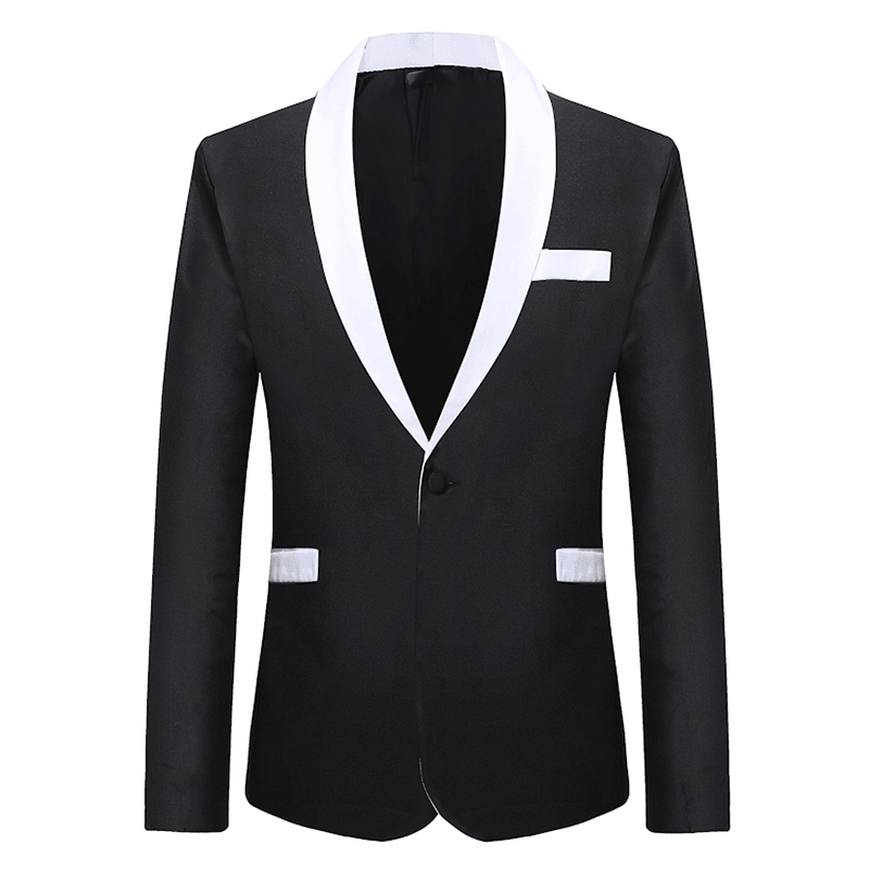 Mens Business Formal Contrast Color Slim Fit Blazer Suits - Trendha