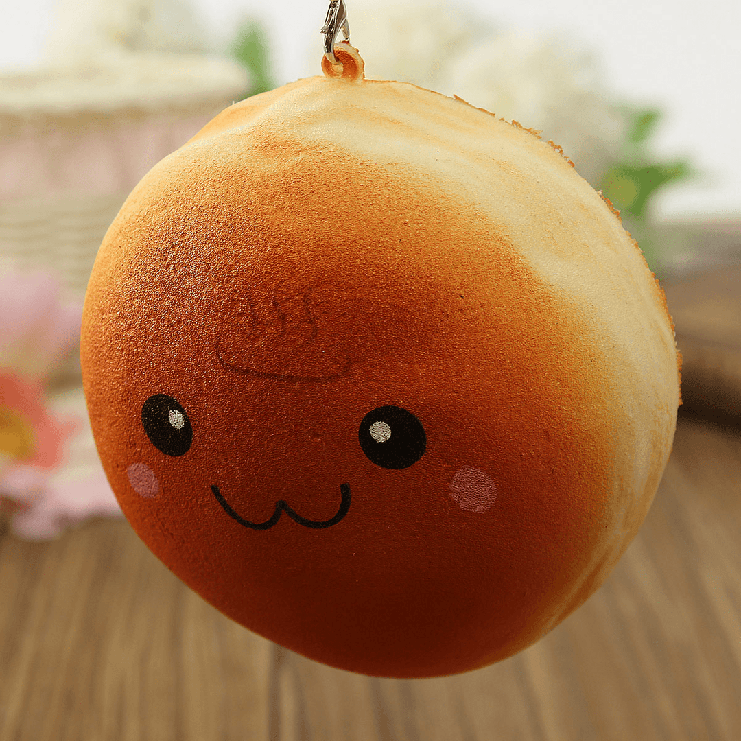 10CM Cute Smiling Expression Kawaii Squishy Bread Keychain Bag Phone Charm Strap - Trendha