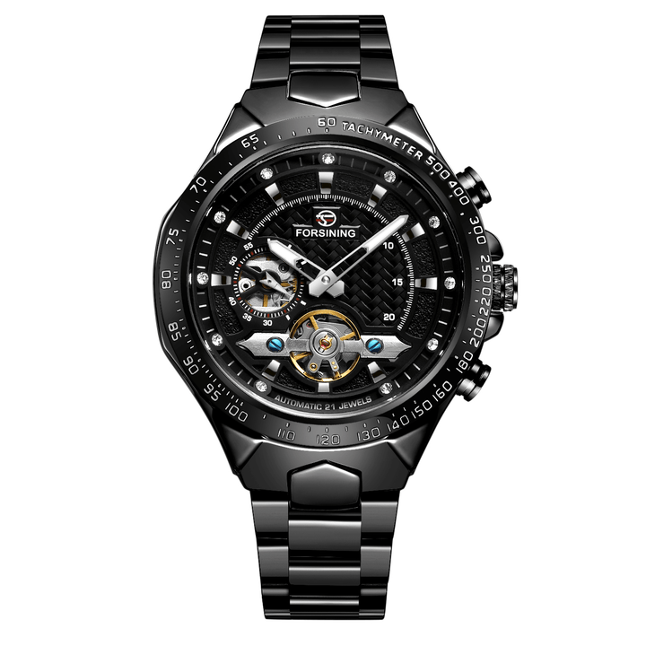 FORSINING FSG8204 Fashion Men Automatic Watch Luminous Display Waterproof Stainless Steel Strap Mechanical Watch - Trendha