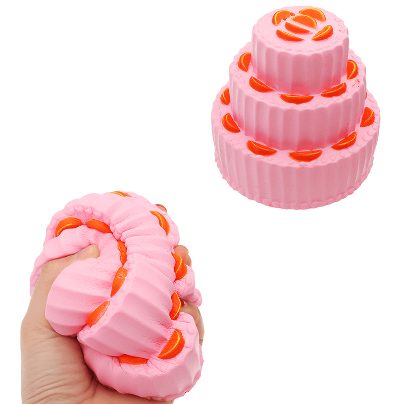 Three Layer Orange Cake Squishy 11Cm Slow Rising anti Stress Collection Gift Soft Toy - Trendha