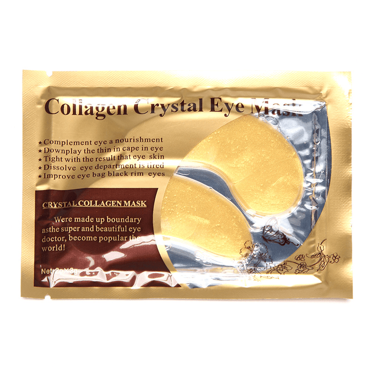 1 Pair 24K Gold Crystal Collagen Eye Mask Dark Circle Eye Bags Patches - Trendha