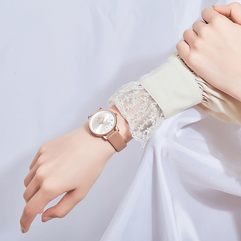 NAVIFORCE NF5012 Elegant Design Ladies Wrist Watch Waterproof Leather Band Quartz Watch - Trendha