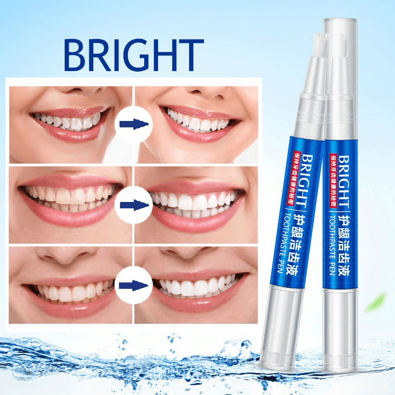Teeth Brightening Pen Tooth Tartar Stains Remover Teeth Whitening for Yellow Teeth Smoked Oral Care Soft Brush Toothpaste Pen - Trendha