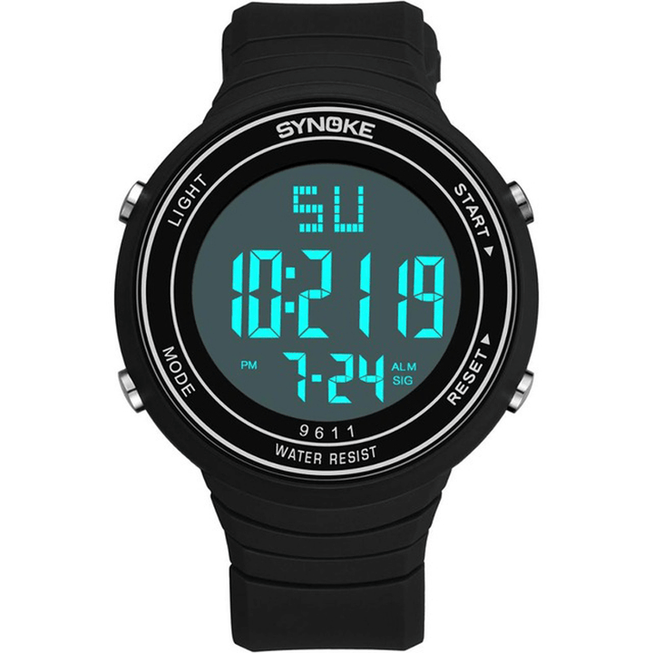 SYNOKE 9611 Outdoor Sport Men Watch Waterproof Luminous Display Large Dial Digital Watch - Trendha