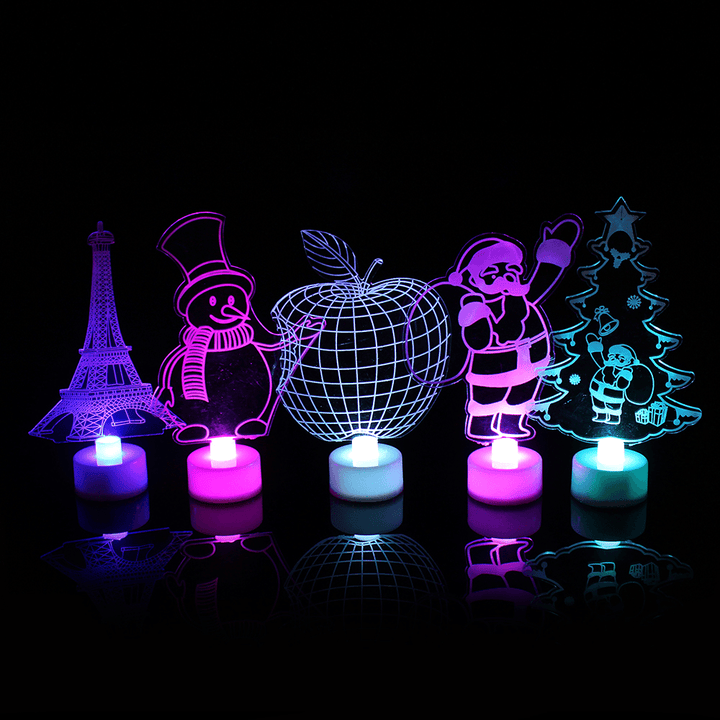Santa Claus Multi Color LED Light Clear Acrylic Christmas Tree Mood Lamp Christmas Decoration Toys - Trendha