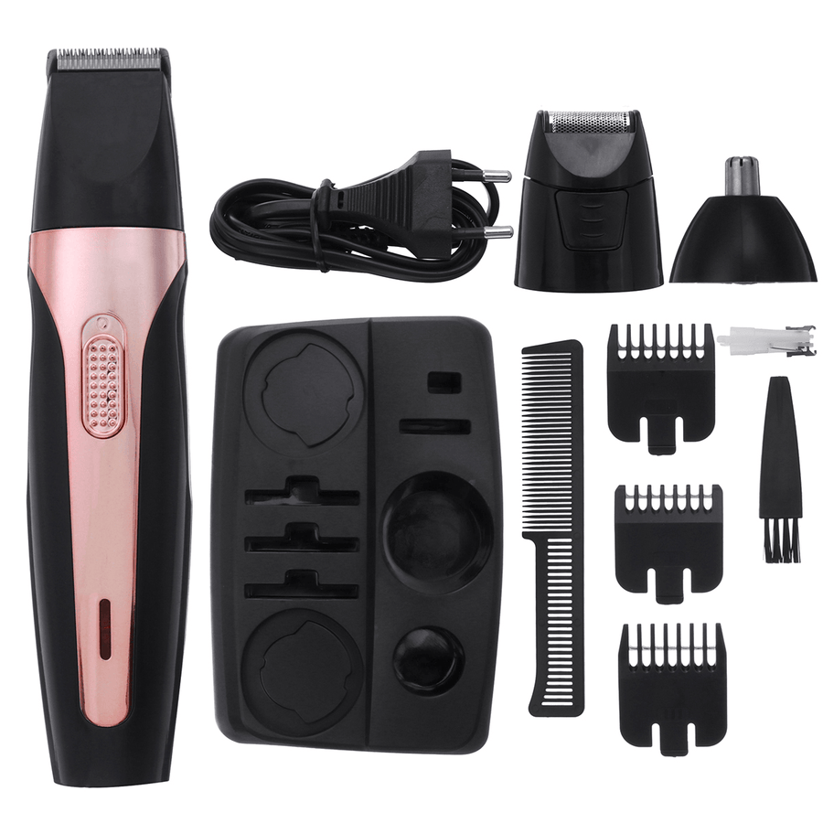 3W Electric Hair Clipper Rechargeable Beard Razer Nose Hair Trimmer W/ 3 Limit Combs - Trendha
