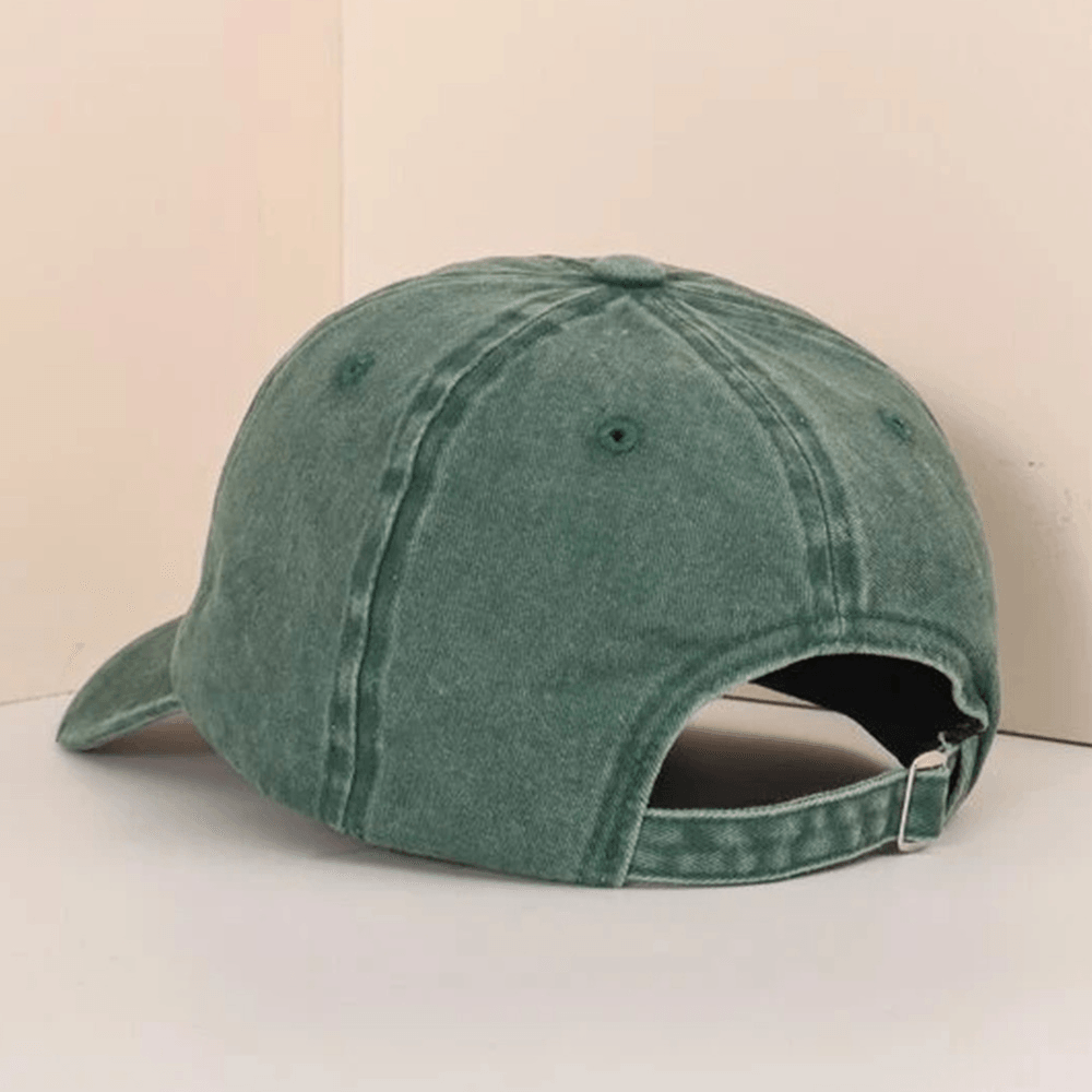 Unisex Curved Brim Baseball Cap Letter Embroidery Pattern Washed Outdoor Sports Sunshade Hat - Trendha
