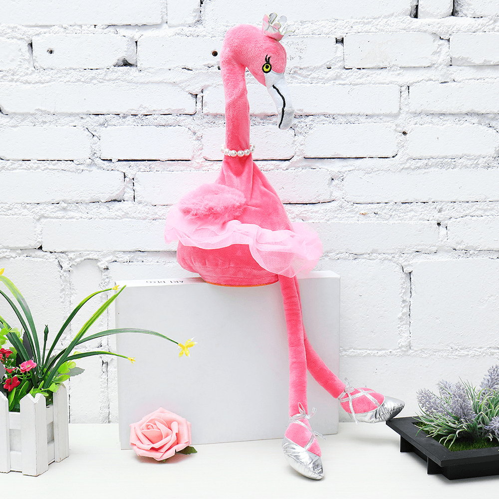 Flamingo Singing Dancing Pet Bird 50Cm 20Inches Christmas Gift Stuffed Plush Toy Cute Doll - Trendha