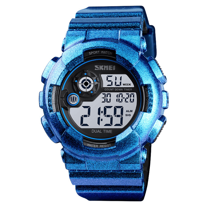 SKMEI 1583 Sport Men Watch 5ATM Waterproof Date Week Display 12/24 Hour LED Digital Watch - Trendha