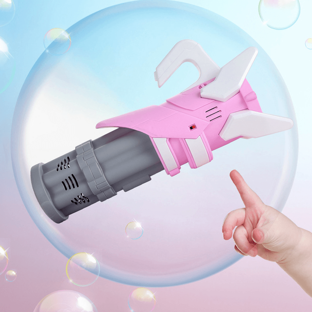 Electric Bubble Gatling Machine Maker One Key Bubble 5-Hole Output Toy with Light and Music for Kids Play Gift - Trendha