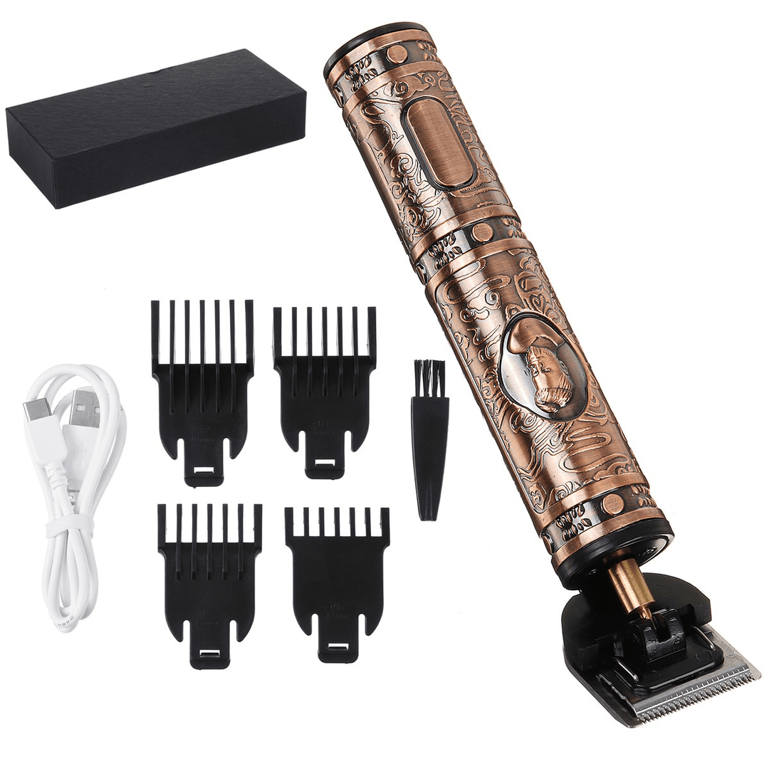 Men Pro Electric Hair Trimmer Li Liner Grooming T-Blade Clipper Cordless Kit USB Rechargeable - Trendha
