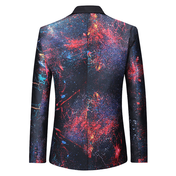 Mens Casual Fashion Printing Pockets One Button Suits - Trendha
