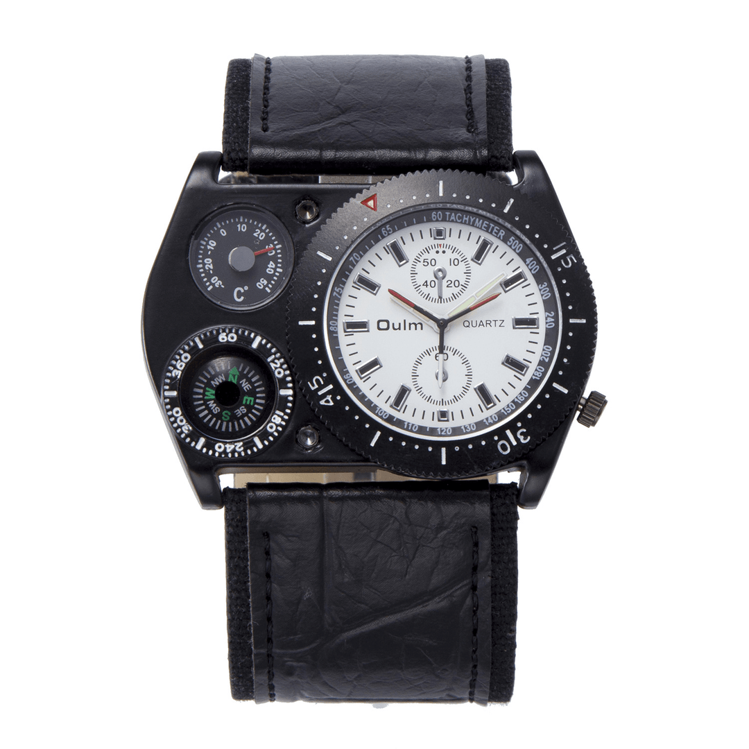 Vintage Decorate Dial Military Watch Adjustable Leather Men Quartz Watch - Trendha