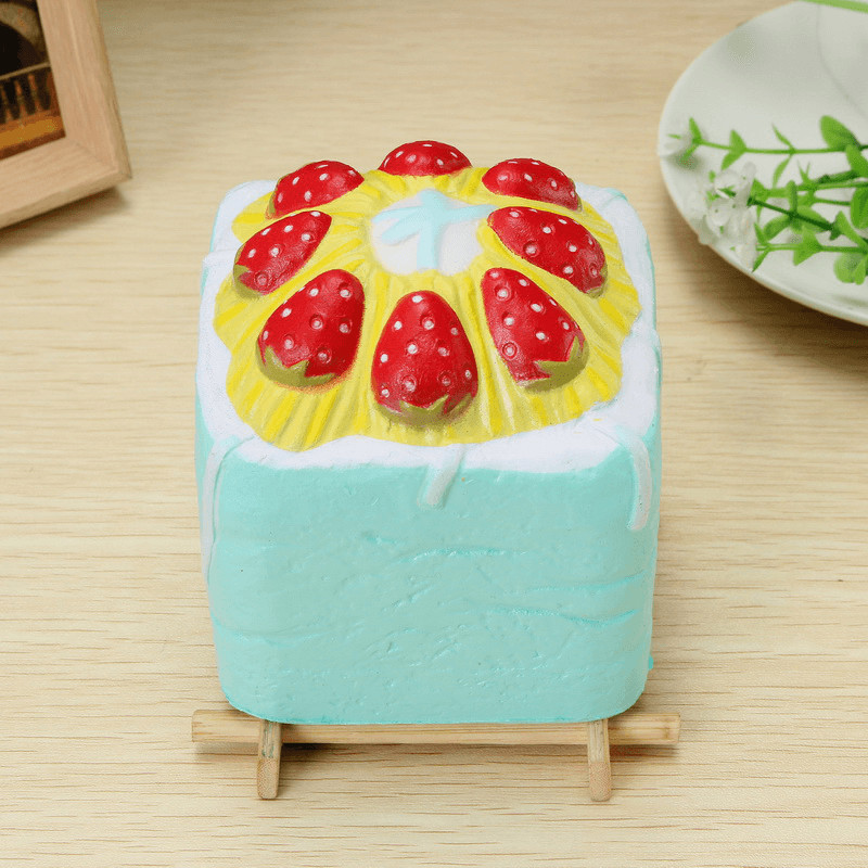 Vlampo Squishy Jumbo Strawberry Cup Cake Cube Licensed Slow Rising with Packaging - Trendha