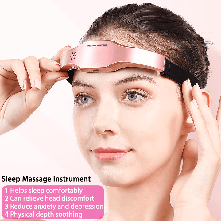 Electric Head Relaxing Massage Portable Forehead Massage USB Rechargeable for Improve Sleep Relief the Pain - Trendha