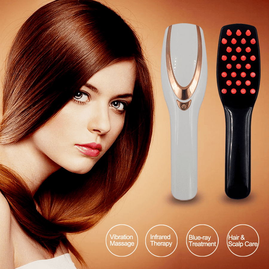 Infrared Hair Growth Comb Vibration Massage Laser Hair Brush Red Light Electric Head Scalp Hair Comb anti Hair Loss Hair Styling - Trendha