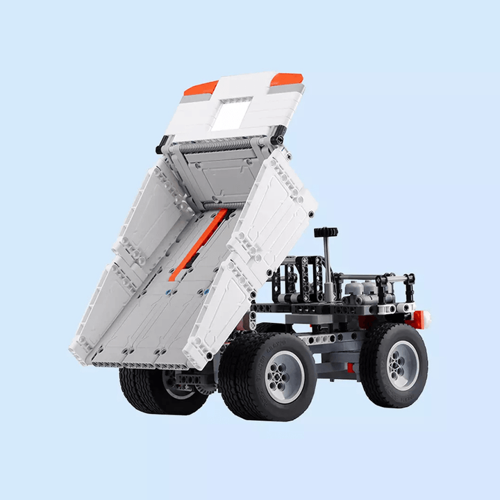 ONEBOT White Mine Truck Car 500+ Pcs Mechanical Transmission Control and Tipping Bucket Lifting System Technical Building Blocks Model Toy for Kids Gift - Trendha