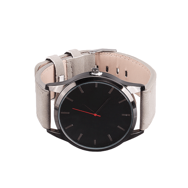 Casual Sport Big Dial Analog Matte PU Leather Unisex Wrist Watches Quartz Watch - Trendha