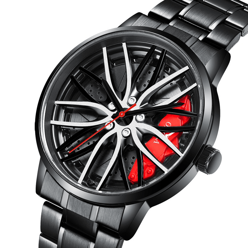 ONOLA ON3822 Visible Dial 3D Hollow Wheel Hub Design Men Fashion Watch Quartz Watch - Trendha