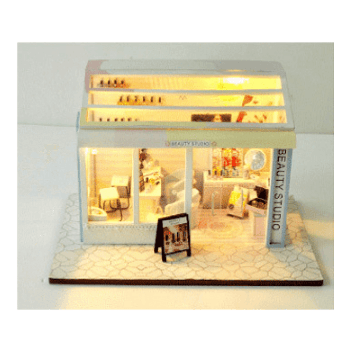 TIANYU DIY Doll House TD36 Manicure Store Creative Modern Shop Handmade Doll House with Furniture - Trendha