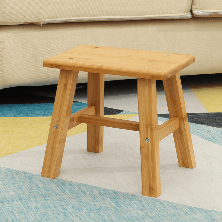 Wooden Square Stool Small Simple Children Chair Bamboo Dining Table Stool Household Bench for Home Living Room Bedroom - Trendha