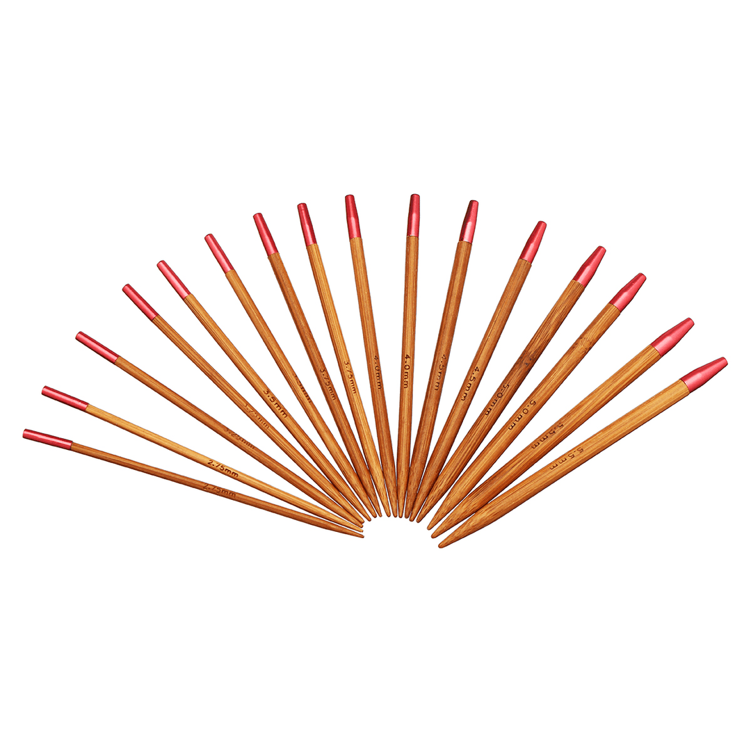 13 Sizes/Set Interchangeable Bamboo Circular Knitting Needle Set 2.75Mm-10Mm - Trendha