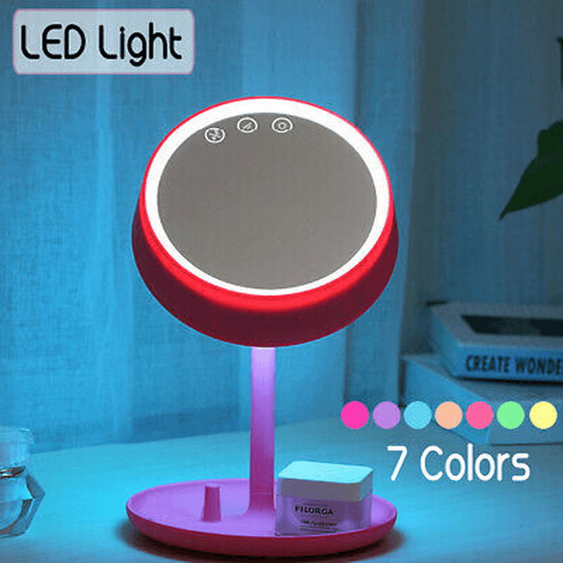 Makeup Cosmetic Mirrors Rotatable 10X Magnifying LED Music Touch - Trendha