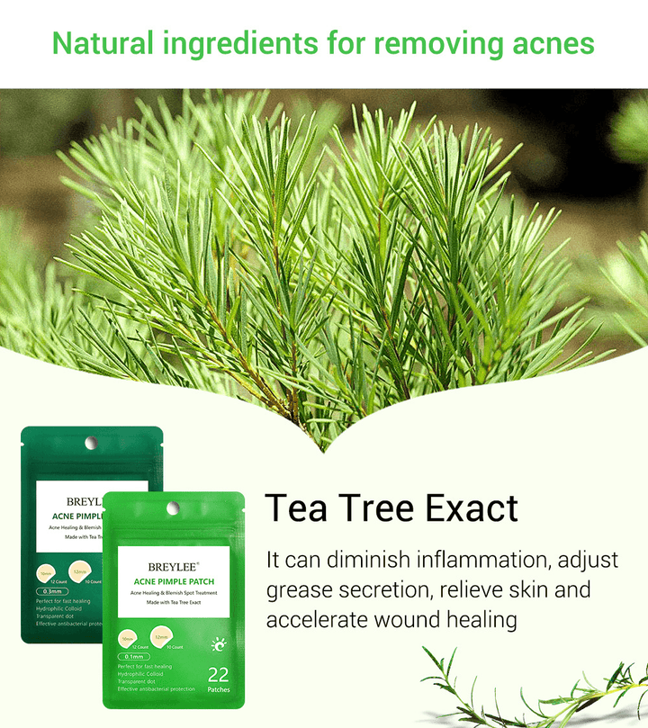 22Pcs Tea Tree Acne Stickers Daily + Night Acne Stickers to Fade Acne Marks Ultra-Thin - Trendha