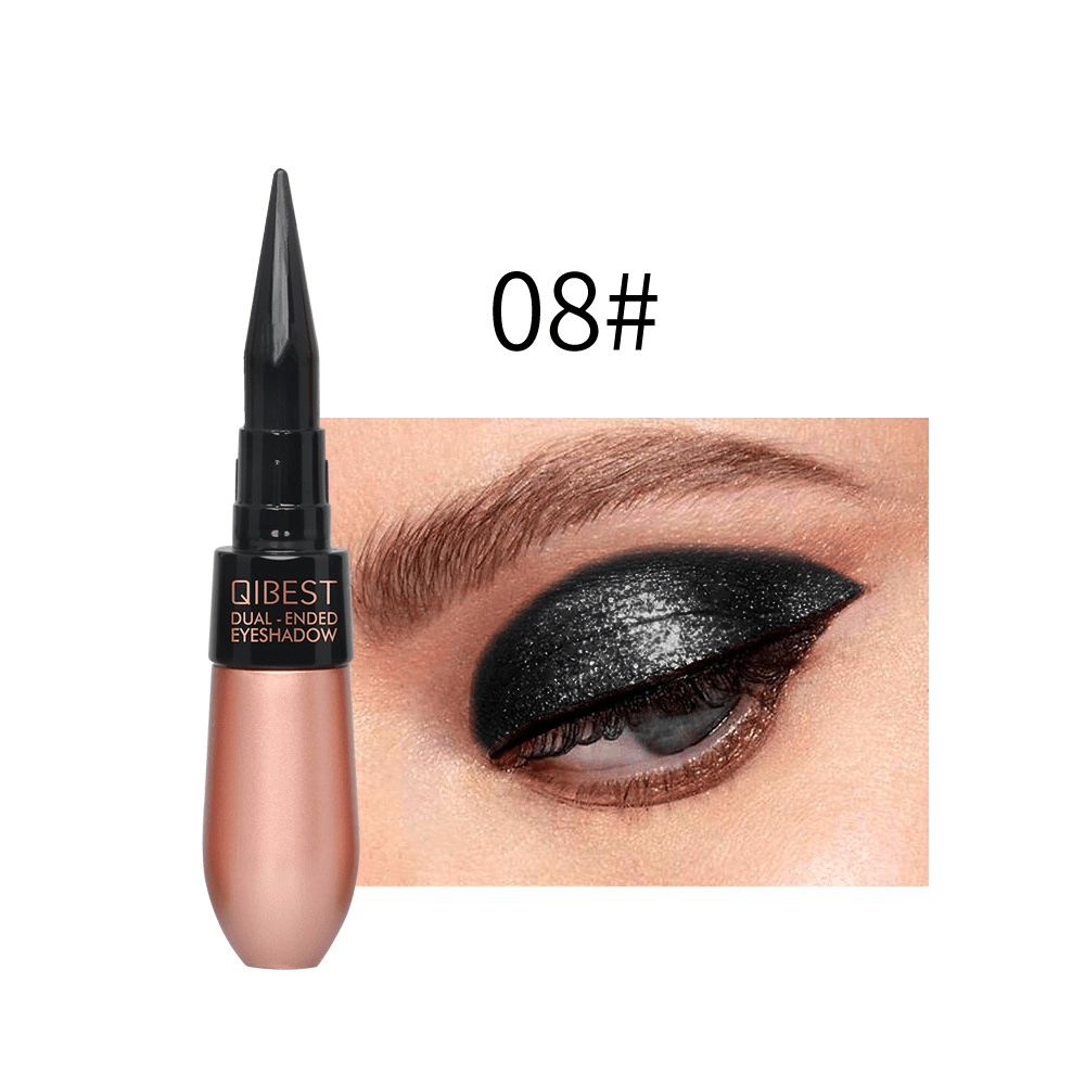 Metal Eyeshadow Stick Black Eyeliner Waterproof Sweatproof Eye Shadow Eyeliner Dual-Use Pen - Trendha