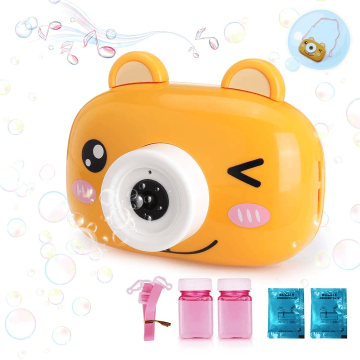 Pickwoo Bubble Machine Automatic Music Camera Style Bubble Blower Maker Portable Bubbles Making for Kids Boys Girls Fun Bath Bubble Toy, Indoor and Outdoor Children Games - Trendha