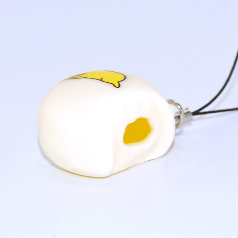 Squeeze Lazy Egg Yolk Stress Reliever Phone Bag Strap Pendent 4Cm - Trendha