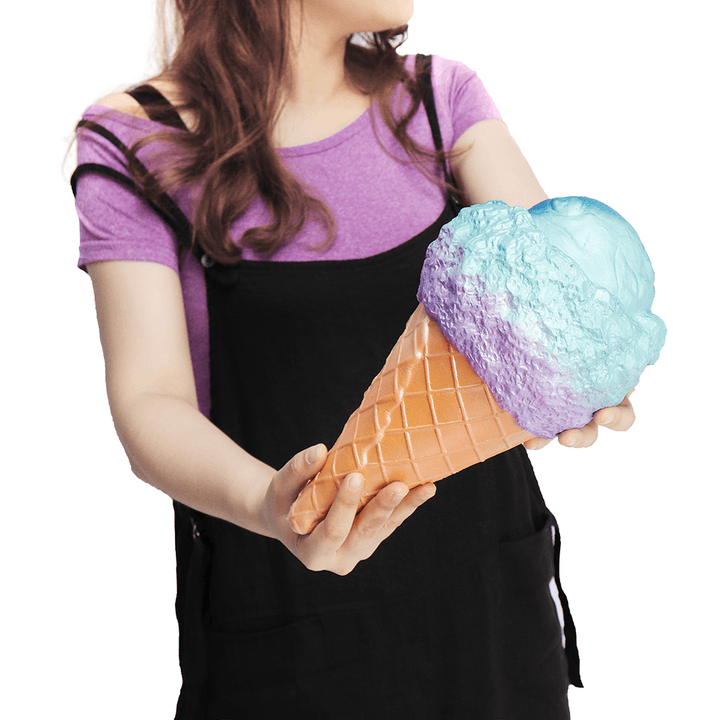 Giant Ice Cream Cone Squishy 30*16CM Huge Fruit Slow Rising with Packaging Jumbo Soft Toy - Trendha