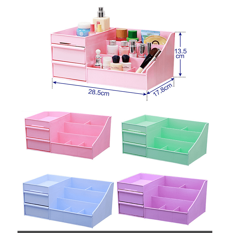 Large Capacity Cosmetic Organizer Storage Box Drawer Dressing Table Skin Care Rack House Container Sundries Makeup Organizer - Trendha