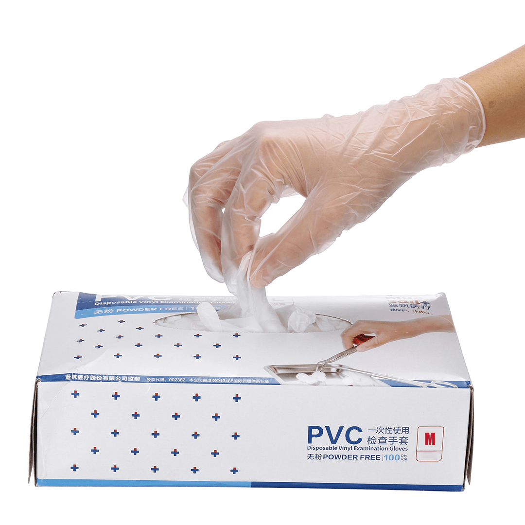 100Pcs/Set Disposable PVC Protective Gloves Food Grade Waterproof Work Safety Glove - Trendha
