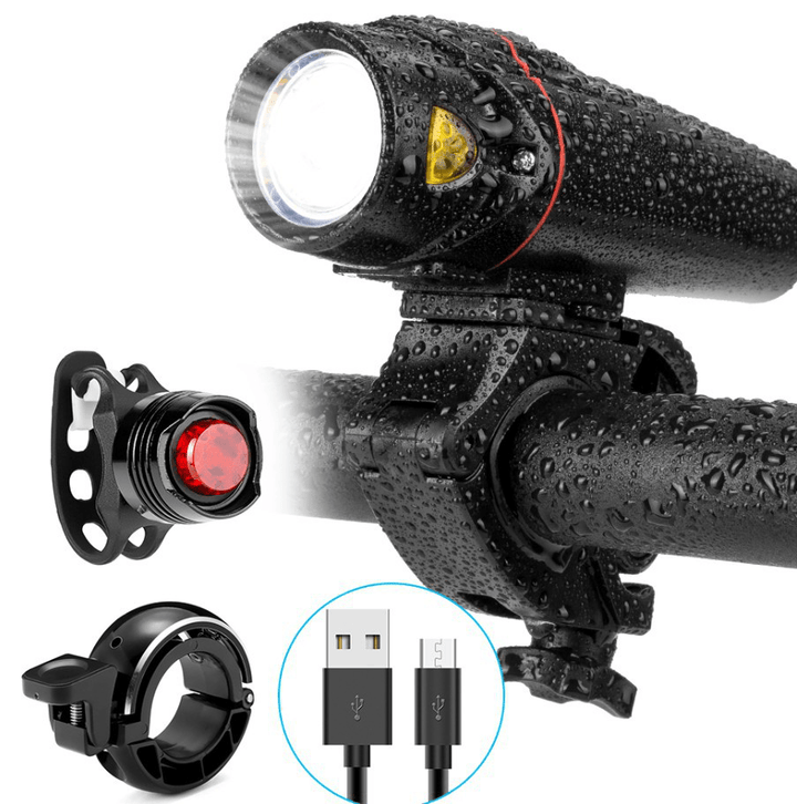 New Bicycle Light USB Rechargeable Headlight Tail Light - Trendha