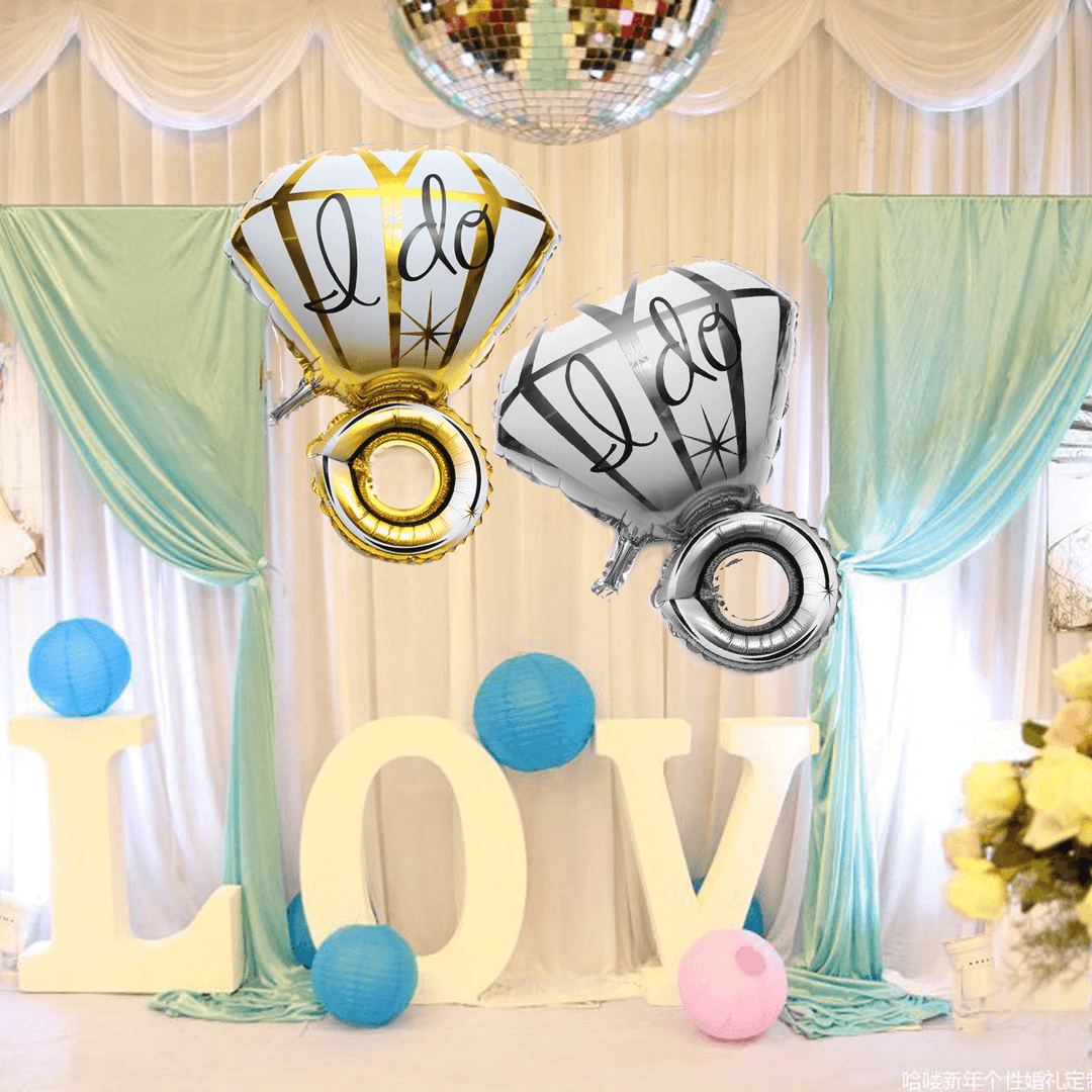 Big Diamon Ring Aluminum Foil Balloon I DO Balloons Proposal Valentine Wedding Party Decoration - Trendha