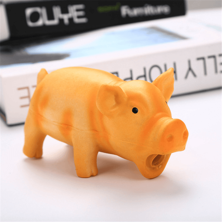 Latex Pig Shape Toy Grunting Sound Dog Puppy Chewing Squeaker Pet Funny Playing Toys - Trendha