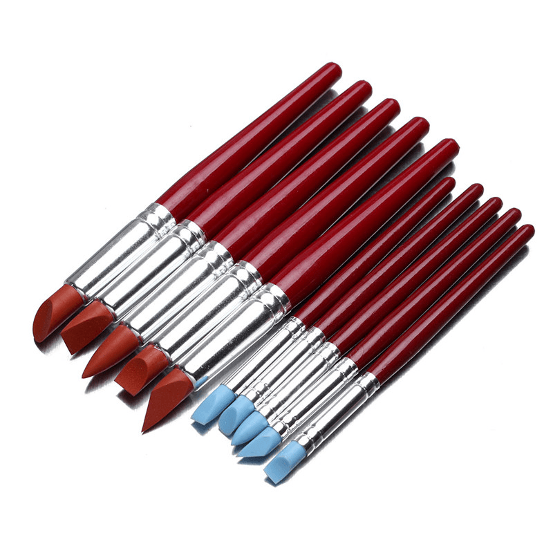 5PCS Clay Sculpting Wax Carving Pottery Tools Modeling Birch Handle Kit Shapers - Trendha